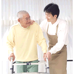 歩行器を使った歩き方