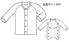 介護シャツ紳士用前開き7分袖シャツ