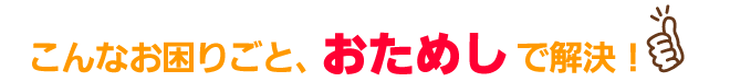 こんなお困りごと、おためしで解決！