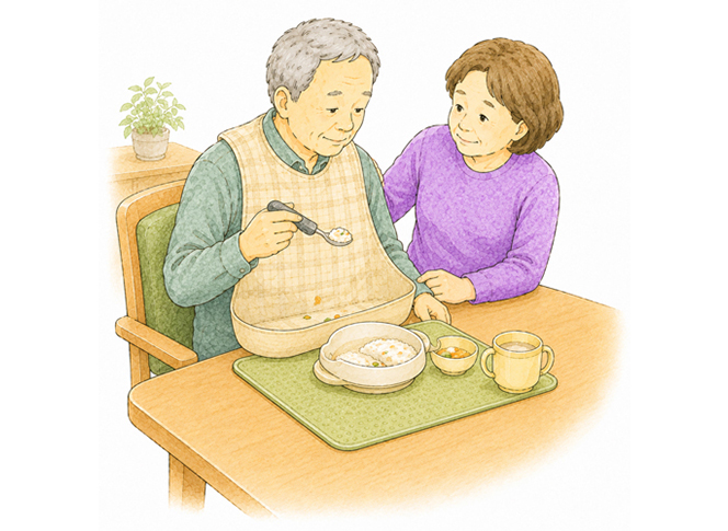 食事・嚥下をケア、サポートするイメージのイラスト
