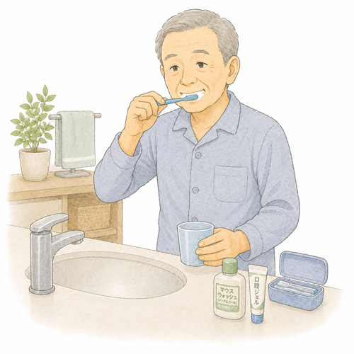 口腔ケアを気を付けるイメージ