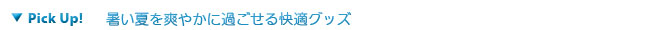 暑い夏を爽やかに過ごす快適グッズ。