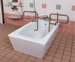 手すり付個別浴槽(ホーロー製) EWB590