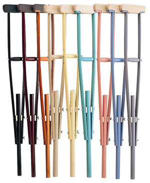 木製カラー伸縮松葉杖 2本組