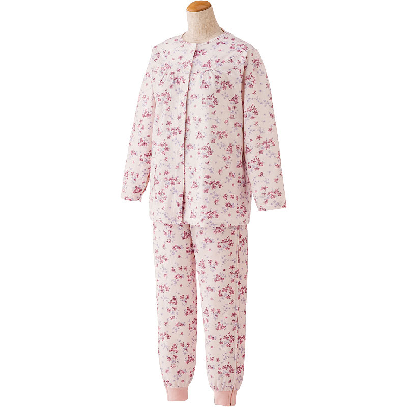 婦人フルオープンパジャマ 通年用 2枚セット 01803 介護パジャマ｜介護
