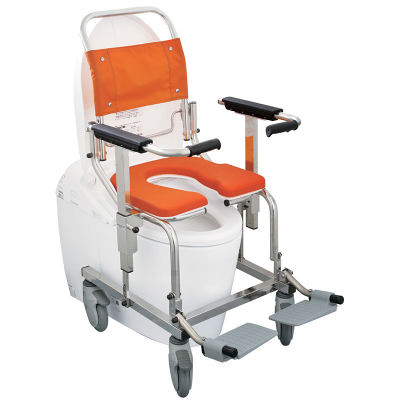 睦三シャワーキャリーAHPG（4輪）樹脂ダブルロック トイレ・お風呂用車椅子｜トイレ用車椅子(車いす)｜介護用品の