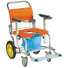 睦三シャワーキャリーAH-LPG(前輪) 樹脂ダブルロック ワイド型トイレ・お風呂用車椅子