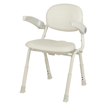 ユニプラス コンパクトシャワーチェア BSU12 ひじ掛け背もたれ付き介護用風呂椅子