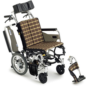 非課税】フルリクライニング介助用車椅子 介助ブレーキ付 RR70NB