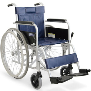 スチール製自走用車椅子 KR801Nソリッドタイヤ 座幅42cm 病院・施設