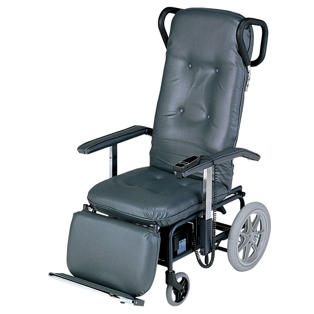リクライニング式車椅子 車いす 介助式 睦三 カームF 228 スチール製車椅子