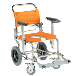 睦三シャワーキャリー AC-LWG 前輪ステンレスダブルロックキャスタ 水回り（トイレ・お風呂）用車椅子