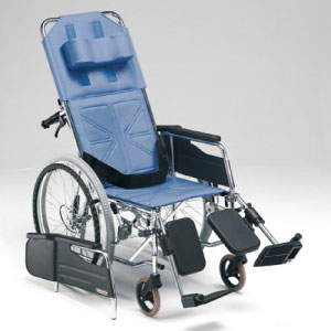 スチール製リクライニング車椅子 自走用 背・足別動 CM-50