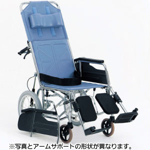 スチール製リクライニング車椅子 介助用 背・足連動 CM-56