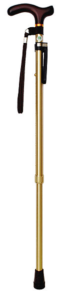 カラーステッキ10段階調整 杖ピタ付き 伸縮杖 長さ72〜94.5cm 身長約140〜185cm