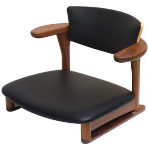 腰にやさしいイス　Awaza（アワザ）LD 低座椅子 050W-L ウォールナット材 革張1