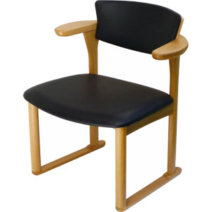 腰にやさしいイス　Awaza（アワザ）LD 中座椅子 051N-L ナラ材 革張1
