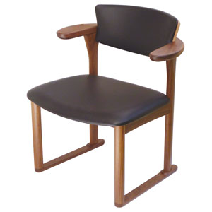 腰にやさしいイス　Awaza（アワザ）LD 中座椅子 051W-L ウォールナット材 革張1