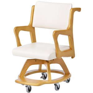 室内用車椅子 WC-S301-IN 座面回転キャスター付椅子