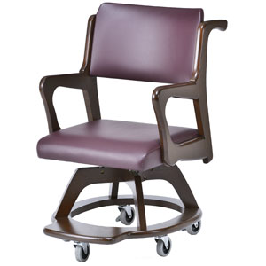 室内用車椅子 WC-S302-BR 座面回転キャスター付椅子