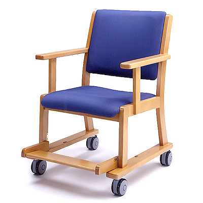 木製室内用車椅子 移動椅子FC-4WDN 介助・足こぎ移動