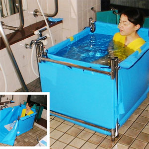 簡易浴槽 湯っとりあ折り込みタイプ 直座ミニサイズ ステンレス