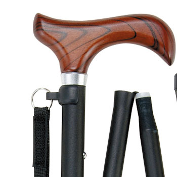 充実ステッキ 折りたたみ杖 FS-10 収納袋つき 長さ74.5～82cm 身長約145～160cmの説明