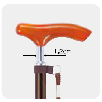 スリムネックツートンステッキ 伸縮杖 AS-250 長さ70～92.5cm 身長約136～181cmの説明