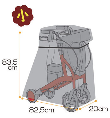マルチレインカバー 歩行車・シルバーカー用保護カバーのサイズ