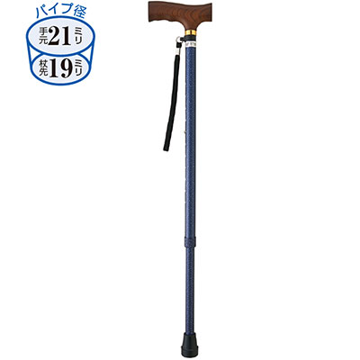 ウェルファン 夢ライフステッキ 柄伸縮杖 ベーシックタイプ 長さ65〜90cm 身長約120〜170cmの説明
