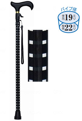 無段階伸縮ステッキ 伸縮杖 長さ66〜103cm 身長約：128〜200cm の説明