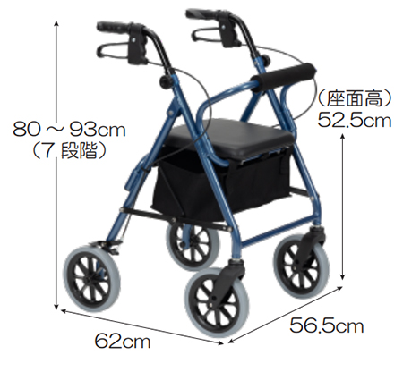 歩行車 ハッピー3（117090 117091）折りたたみ時自立 竹虎