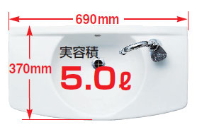 洗面器 L-275ANセット自動水栓・床排水仕様