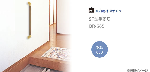 SP型手すり BR-565 長さ600 室内補助手すり2本セットの使用例