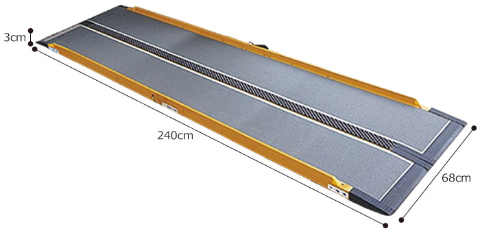 メール便に限り送料無料!! 段差解消スロープ 段ない・ス68 2400 全幅68cm 長さ240cm 段ない・ス68 2400 628-180 長さ240cm メーカー直送