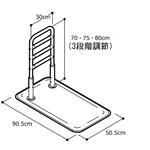 立ち上がり補助手すり ベストサポート手すり2 使用場所：ベッド 