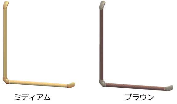 木製補助手すり 微笑の百合 Ｌ型手すり L型7060の寸法図