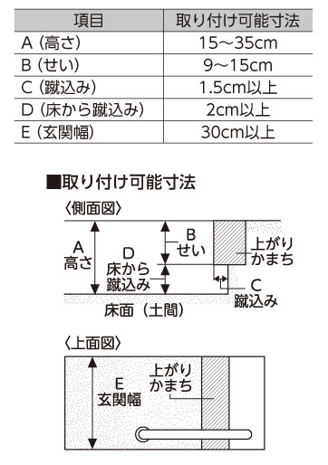 安寿 ATTOGRIP アットグリップ AT-E-200 玄関用手すりの説明