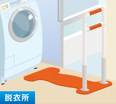 つかまり手すり（水廻り手すり） HUH09 片手すりの説明