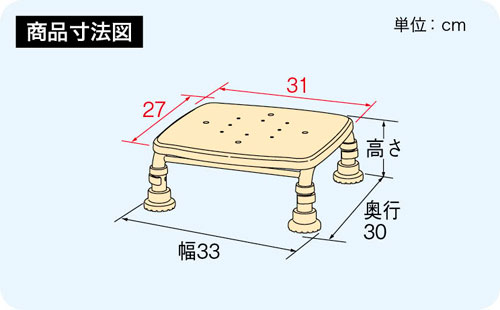 安寿 ステンレス製浴槽台Rあしぴたシリーズ天板サイズミニ10ソフト座面