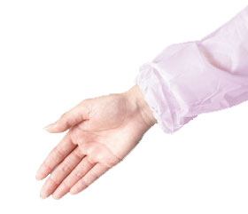 プラスチックエプロン 袖付きゴム袖タイプ 使い捨て介助用エプロン 1ケース（1箱20枚入り×12箱）