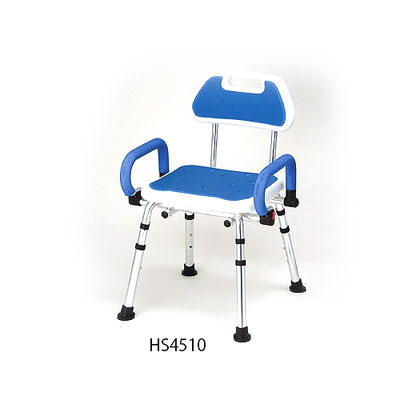 シャワーいす（可動式ひじ掛け・座面角タイプ）HS4510 シャワーチェアの説明