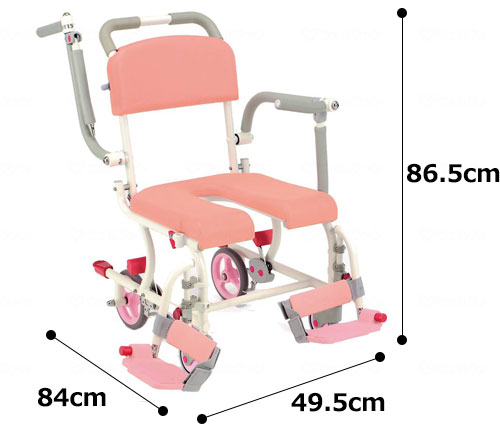 シャワーキャリー SW-11S デラックスタイプ お風呂用車椅子の寸法図