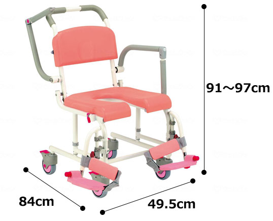 トイレキャリー SW-21 スタンダードタイプ トイレ用車椅子の寸法図