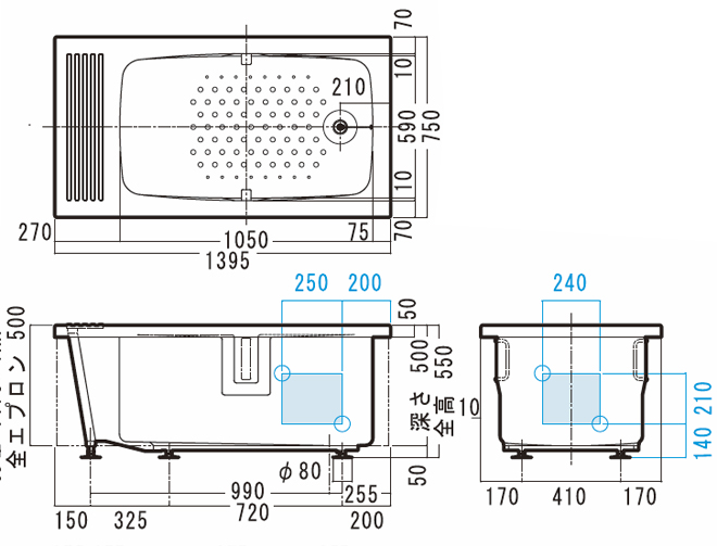 高齢者対応ステンレスバス 1400型 KS140SV 1方全エプロン固定 据置設置タイプ｜介護浴槽（個浴 浴槽）｜介護用品の通販・販売店【品揃え日本最大級】-  快適空間スクリオ