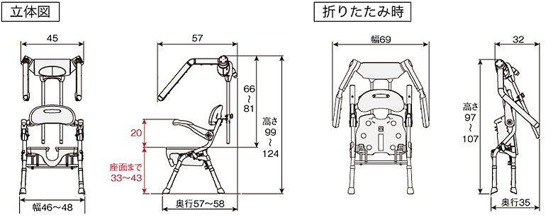 安寿 温浴シャワーベンチHPフィット 工事不要温浴シャワーシステムのサイズ