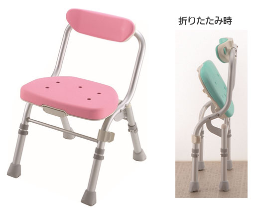 折りたたみシャワーチェアM型背もたれ付H