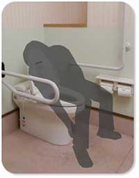 トイレの姿勢保持手すり まえてあの説明