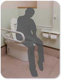 トイレの姿勢保持手すり まえてあの説明