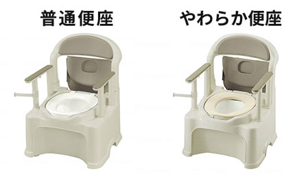 ポータブルトイレ きらく 普通(PS2型)・やわらか(PY2型)便座の便座種類